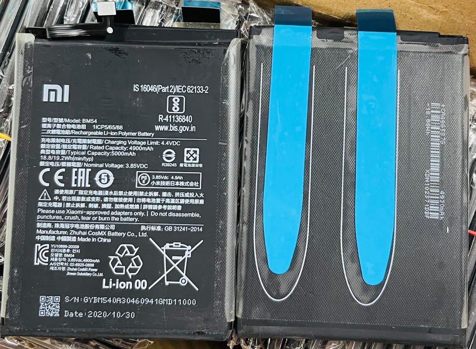 100% Original Brand New Redmi Note 9 5G Mi BM54 5000mAh Battery 6 ...