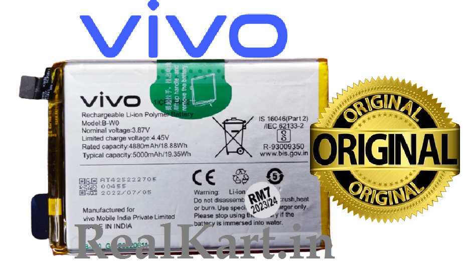 Original Vivo B-W0 Battery For Vivo Y35 (2022) V2205 Mobile BW0 ...